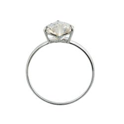 10k White Gold Heart-cut Clear Cubic Zirconia Solitaire Ring