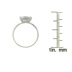 10k White Gold Heart-cut Clear Cubic Zirconia Solitaire Ring