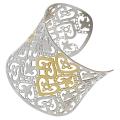 Two-tone Stainless Steel Heart Cuff Bracelet