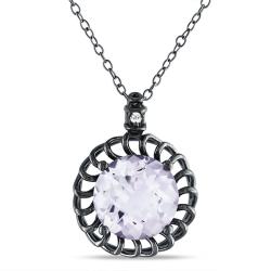 Silver Rose de France and Diamond Accent Necklace (G-H,I3)