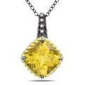10k Gold Citrine and Diamond Accent Necklace (G-H, I2-I3)