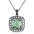 Silver Amethyst and 1/6ct TDW Diamond Necklace (G-H, I3)