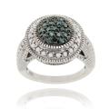 Sterling Silver 1/5ct TDW Blue Diamond Cocktail Ring