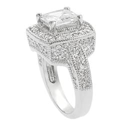 Journee Collection Silvertone Princess-cut Cubic Zirconia Ring