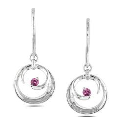 Miadora 14k White Gold 1/10ct TDW Pink Diamond Earrings (I1-I2)