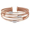 18k Two-tone Gold 3/4ct TDW Diamond Bangle Bracelet (G-H, SI1-SI2)