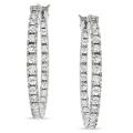 14k White Gold 2 4/5ct TDW Diamond Hoop Earrings (G-H, SI1-SI2)