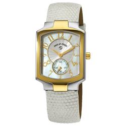 Philip Stein Women's Classic White Strap Two Tone Watch
