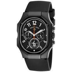 Philip Stein Men's 'Classic Chrono' Black Rubber Strap Watch