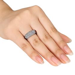 Black Rhodium over Silver 1ct TDW Diamond Fashion Ring (H-I, I3)