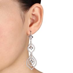 18k White Gold 2 1/5ct TDW Diamond Dangle Earrings (G-H, SI1-SI2)