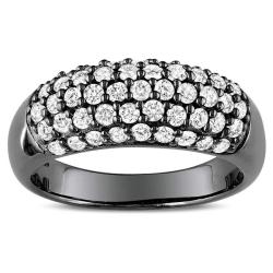 Black Rhodium over Silver 1ct TDW Diamond Fashion Ring (H-I, I3)