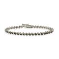 Sterling Silver Black Diamond Accent 'S' Link Tennis Bracelet