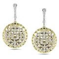 18k Two-tone Gold 1ct TDW Diamond Circle Earrings (G-H, SI1-SI2)