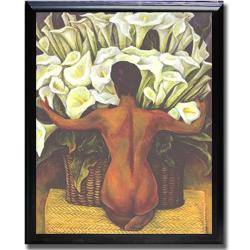 Diego Rivera 'Nude with Calla Lilies' Framed Canvas