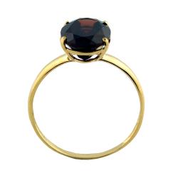10k Yellow Gold Oval-cut Garnet Solitaire Ring