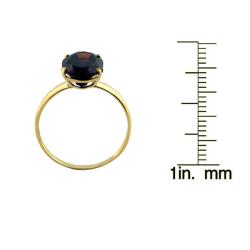 10k Yellow Gold Oval-cut Garnet Solitaire Ring