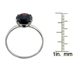 10k White Gold Oval-cut Garnet Solitaire Ring