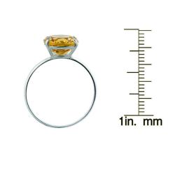 10k White Gold Oval-cut Citrine Solitaire Ring