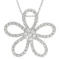 Tressa Silvertone Cubic Zirconia Flower Necklace
