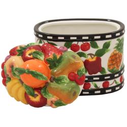 Casa Cortes Fruit Delight Collection Hand-painted Cookie Jar