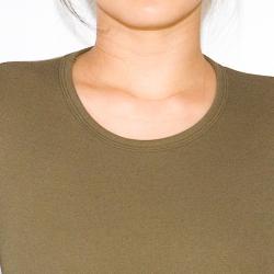 American Apparel Women's Baby Rib Long-sleeve Army Tee 