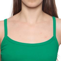 American Apparel Women's Kelly Green Baby Rib Cotton Spaghetti Strap Tank