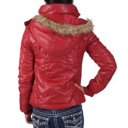 Ci Sono by Journee Junior's Faux Fur Trim Hooded Bubble Jacket