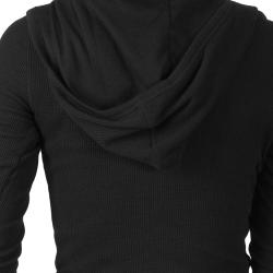 Hailey Jeans Co Junior's Lightweight Waffle Thermal Hoodie Top