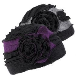 Hailey Jeans Co Women's Flower Detail Two Tone Wool Pill Box Hat