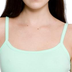 American Apparel Women's Baby Rib Lime Spaghetti Tank 