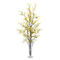Forsythia Vase Silk Flower Arrangement
