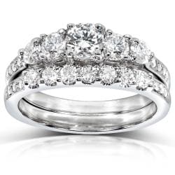 14k White Gold 1ct TDW Diamond Bridal Ring Set (H-I, I1-I2)