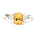 Sterling Silver Created Citrine and Cubic Zirconia Ring