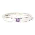 Sterling Silver Amethyst Solitaire Ring