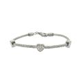 Stainless Steel Twisted Wire Crystal Heart Bracelet