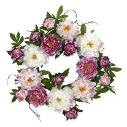 Round 22-inch Peony Wreath