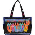 Laurel Burch Artistic Totes Medium Tribal Cats Tote