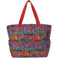 Laurel Burch Cat Portraits Quilted Art Shoulder Tote