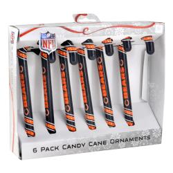 Chicago Bears Plastic Candy Cane Ornament Set
