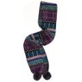 Muk Luks Girl's Plaid Fairisle Pom Scarf
