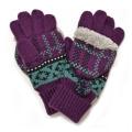 Muk Luks Girl's Plaid Fairisle Flap-over Mitten Gloves
