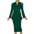 Divine Apparel Missy Double Peplum Jacket Skirt Suit