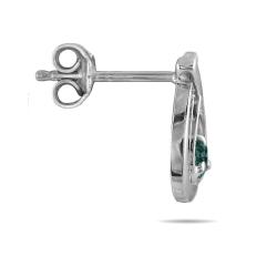 10k White Gold 1/6ct TDW Blue Diamond Open Teardrop Earrings