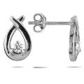 10k White Gold 1/6ct TDW Diamond Open Teardrop Earrings (J-K, I1-I2)