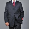 Mantoni Men's Striped Dark Charcoal Grey 3-button Wool Suit