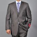 Mantoni Men's Textured Brown 2-button Wool Suit