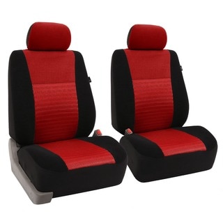 FH Group Red Universal Fit Air Mesh Fabric Front Bucket Seat Covers