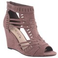 Fahrenheit by Beston Women's 'Elisha-01' Brown Cut-out Wedge Sandals