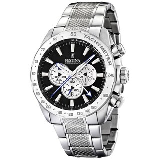 Festina Men's Stainless Steel Black/ White Chronograph Watch